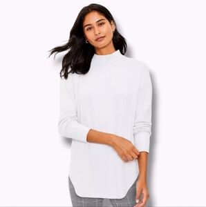 Loft Mock Neck Shirttail Tunic Top